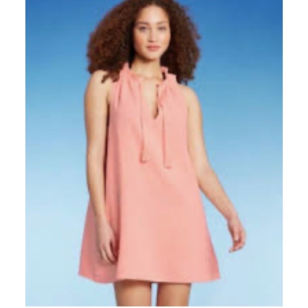 Kona Sol Pink Gauze Cover Up Dress